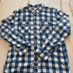American Eagle Outfitters Blue and White Plaid Shirt